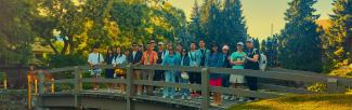 OGSP students tour Kasugai gardens in the heart of downtown Kelowna (photo: Edward Pye​​​​​​​/UBCO)