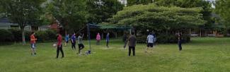 Socially distanced volleyball at UBC St. Johns College